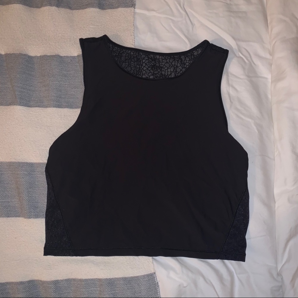 Lululemon crop tank with sheer back